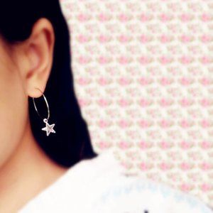Star Hoop Earrings (Silver)